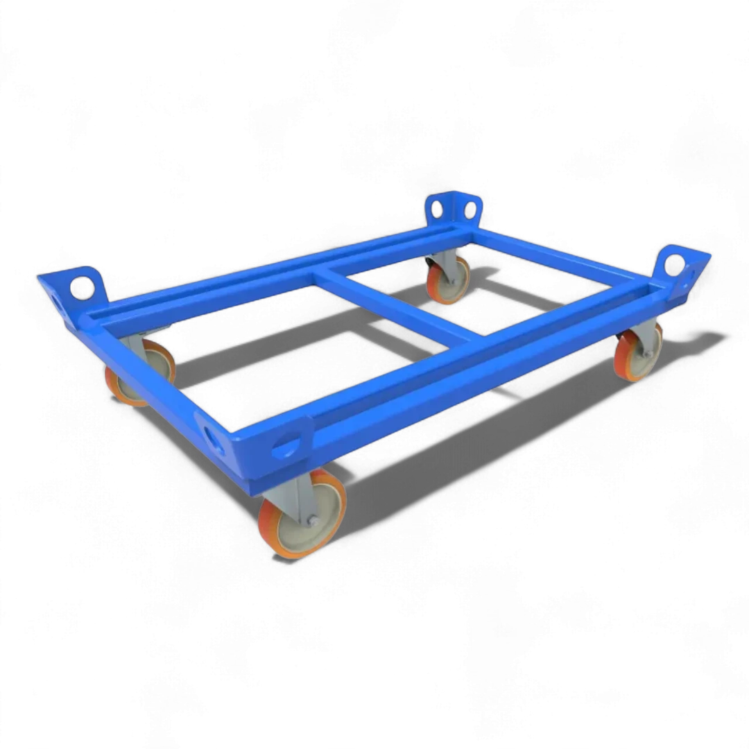 Fahrgestell für Palettentransport – Stabile Stahlkonstruktion mit Lenkrollen. Ideal für Lager und Werkstätten.